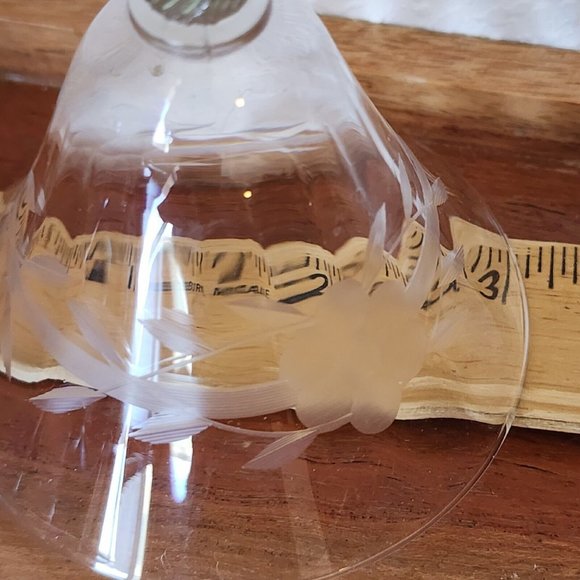 Weston Green Vaseline Stem Floral Stripe Etched Cordial 5.5" Depression Glass - Picture 12 of 12